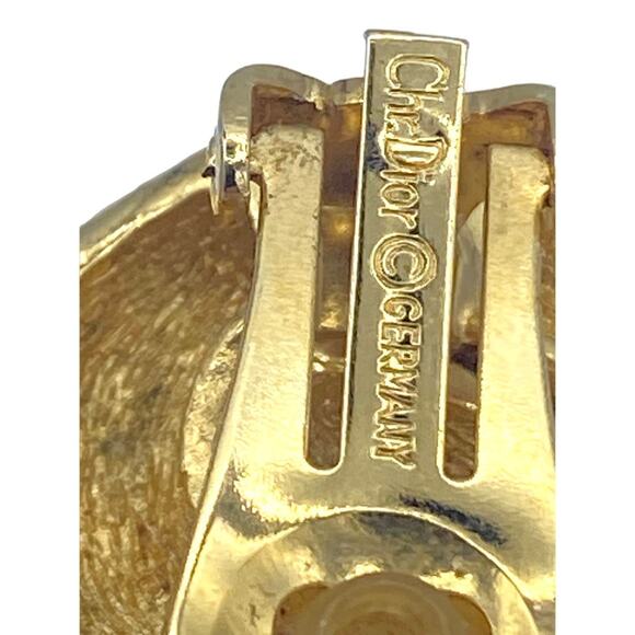 Authentic Christian Dior Gold-Tone Clip-On Earrings - Picture 5 of 9